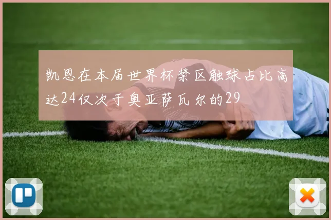 凯恩在本届世界杯禁区触球占比高达24仅次于奥亚萨瓦尔的29